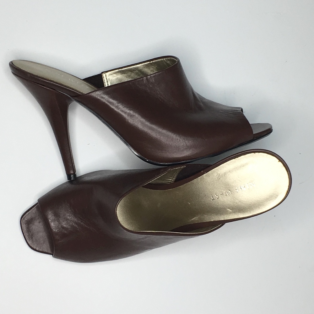 Nine West Brown Open Toe Heels Size 7M